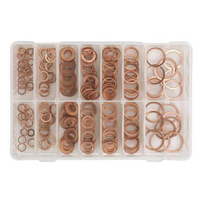 Sealey AB027CW Diesel Injector Copper Washer Assortment 250pc - Metric Sealey