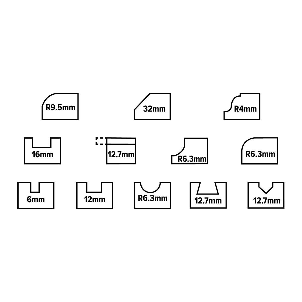 Sealey AK9912 Router Bit Set 12pc 1/4" Shank Sealey