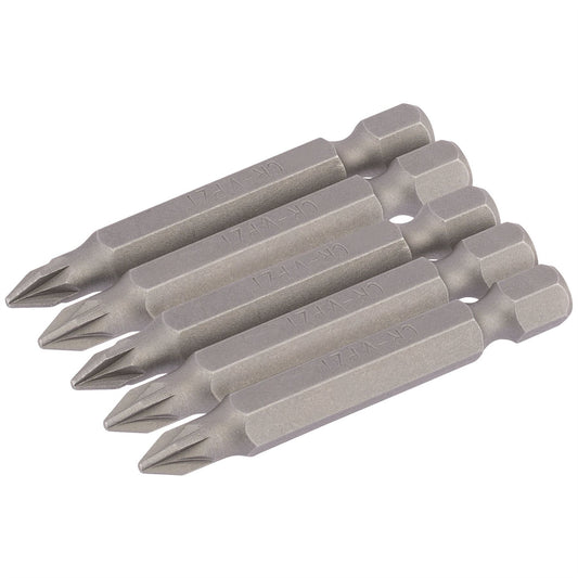 Draper 64281 PZ Type Insert Bit 1/4" Hex 50mm Long No.1 Pack of 5 Draper