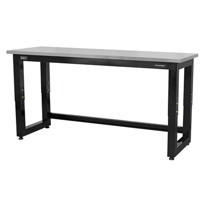 Sealey APMS23 Steel Adjustable Workbench with Stainless Steel Worktop 1830mm - Heavy-Duty Sealey