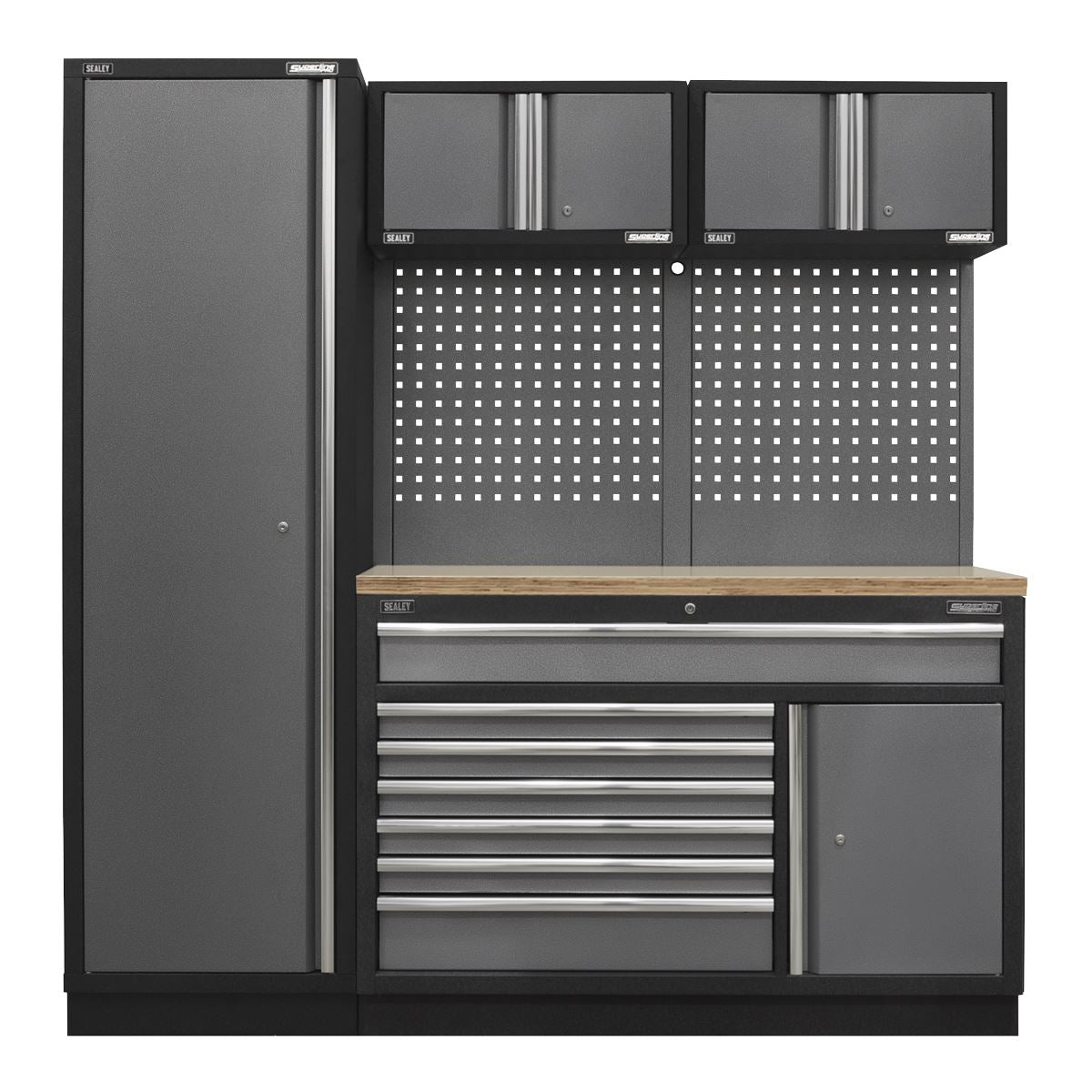 Sealey APMSSTACK10W Superline PRO® 1.96m Storage System - Pressed Wood Worktop Sealey