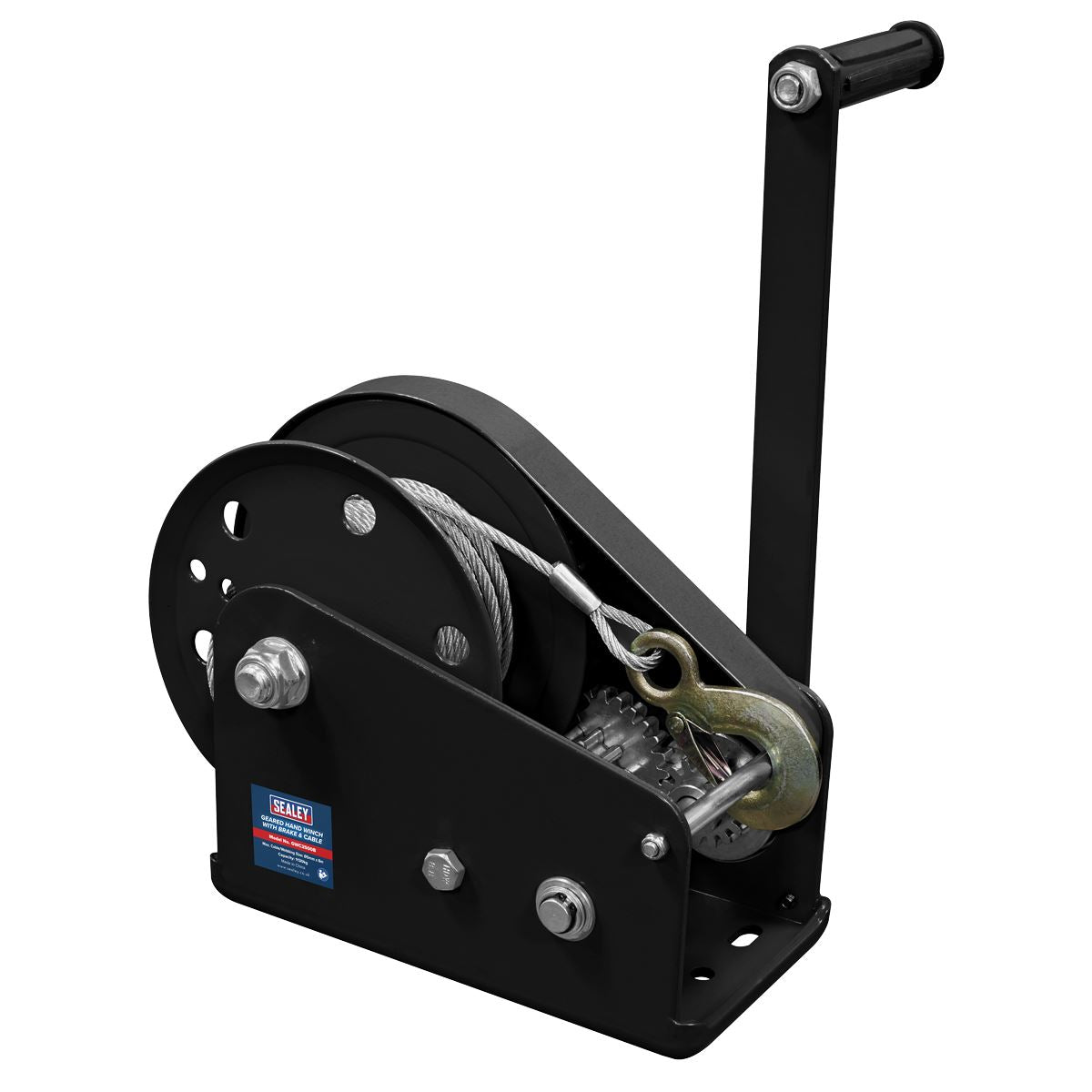 Sealey GWC2500B Geared Hand Winch with Brake & Cable 1130kg Capacity Sealey