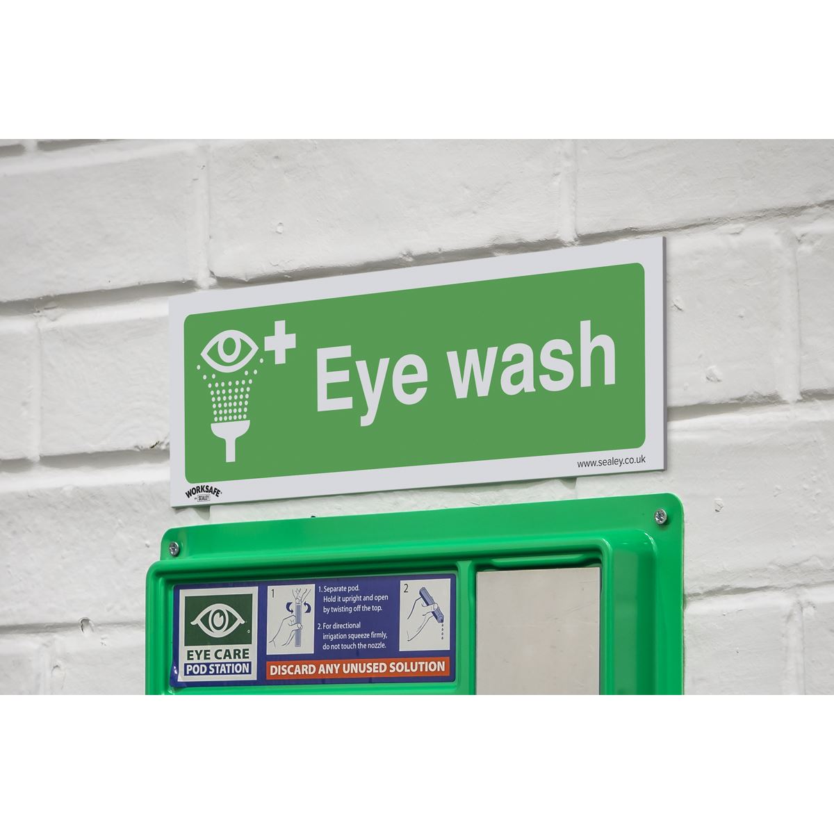 Sealey SS58P1 Safe Conditions Safety Sign - Eye Wash - Rigid Plastic Sealey