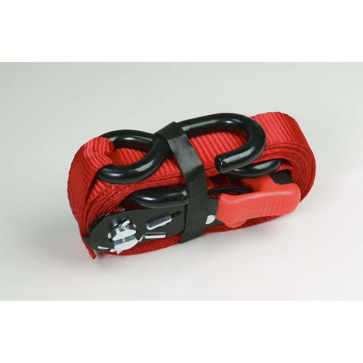 Sealey TD1202SR Slide Ratchet Strap 32mm x 3m Polyester Webbing with S-Hooks 1200kg Breaking Strength Sealey