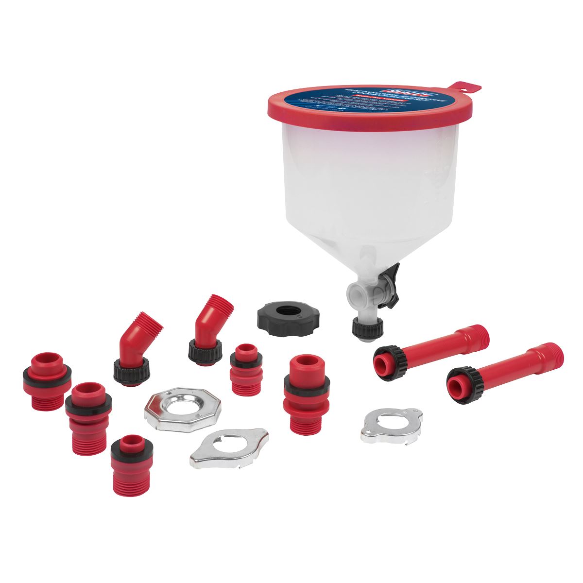 Sealey VS0045 Automotive Coolant Filling Set Non-Spill 15pc Sealey