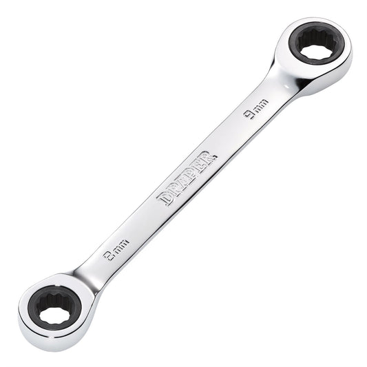 Draper 27735 HI-TORQ® Metric Double Ratchet Ring Spanner 8 x 9mm Draper