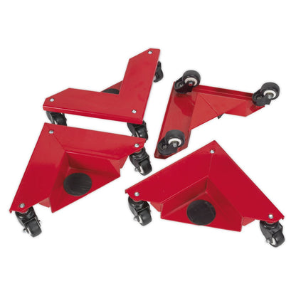 Sealey CM4 Corner Transport Dollies Set of 4 - 150kg Capacity Sealey
