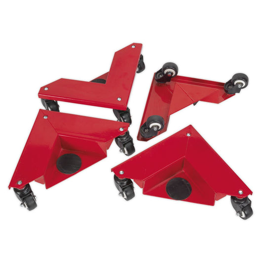 Sealey CM4 Corner Transport Dollies Set of 4 - 150kg Capacity Sealey