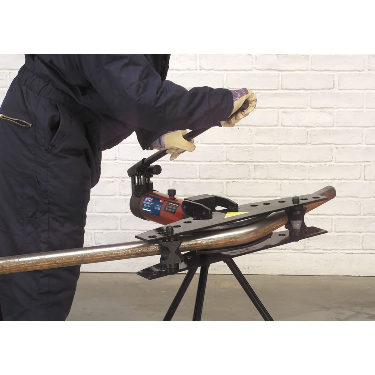 Sealey PBS90 Industrial Hydraulic Pipe Bender with Stand 9 Tonne Sealey