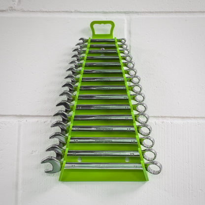 Sealey WR09HV Reverse Spanner Rack Capacity 15 Spanners Hi-Vis Green Sealey