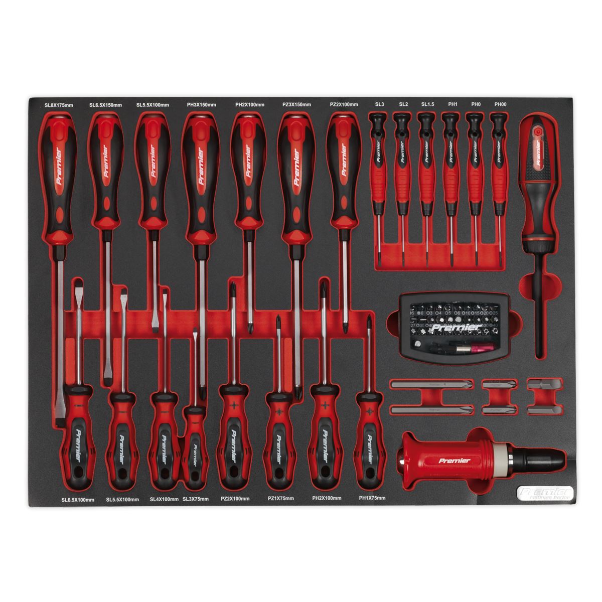 Sealey TBTP04 Tool Tray with Screwdriver Set 72pc Sealey