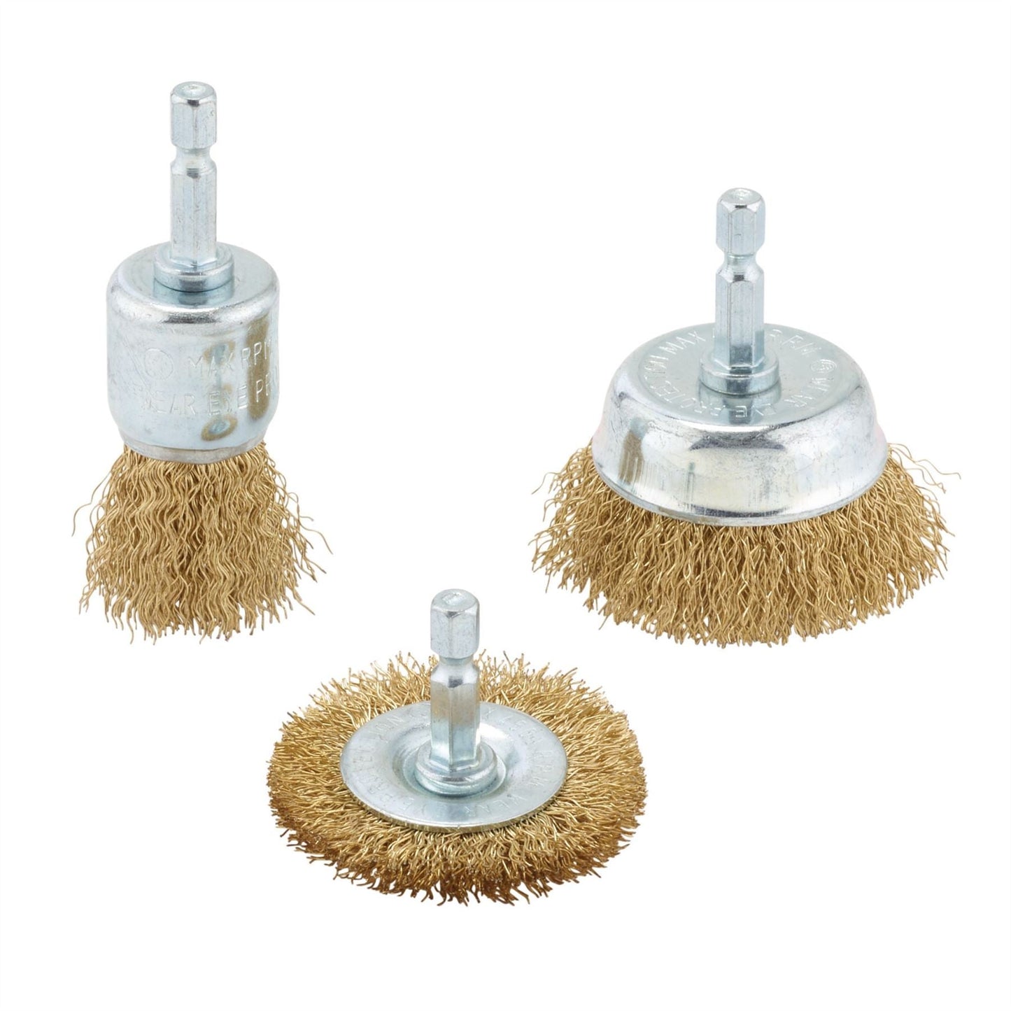 Draper 07435 Brassed Steel Crimped Wire Brush Set 3 Piece Draper