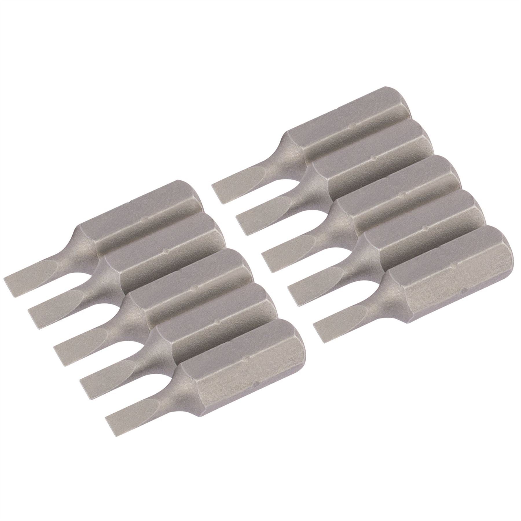Draper 64024 Plain Slot Insert Bit 3mm 1/4" Hex 25mm Long Pack of 10 Draper