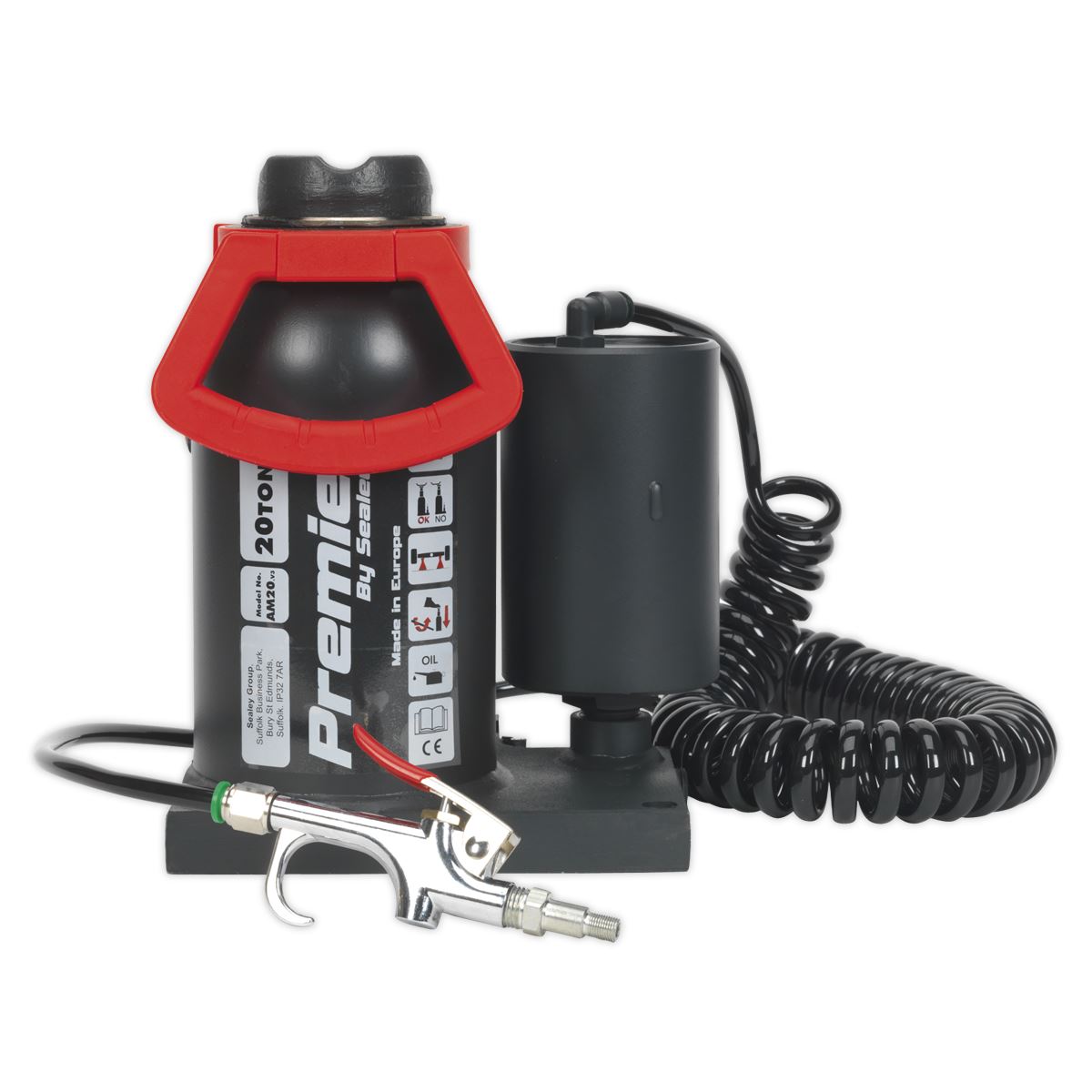 Sealey AM20 Premier Manual/Air Hydraulic Bottle Jack 20 Tonne Sealey