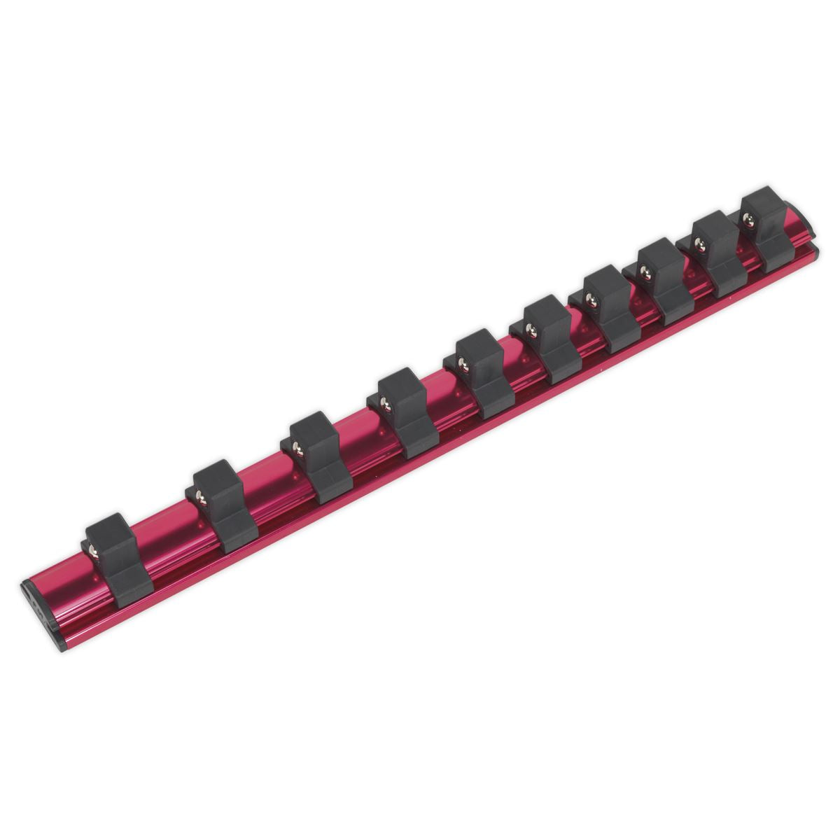 Sealey AK27084 Socket Retaining Rail Magnetic 1/2"Sq Drive 10 Clips Sealey