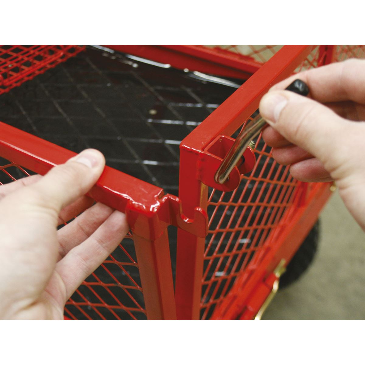 Sealey CST806 Platform Truck with Sides Pneumatic Tyres 450kg Capacity Sealey