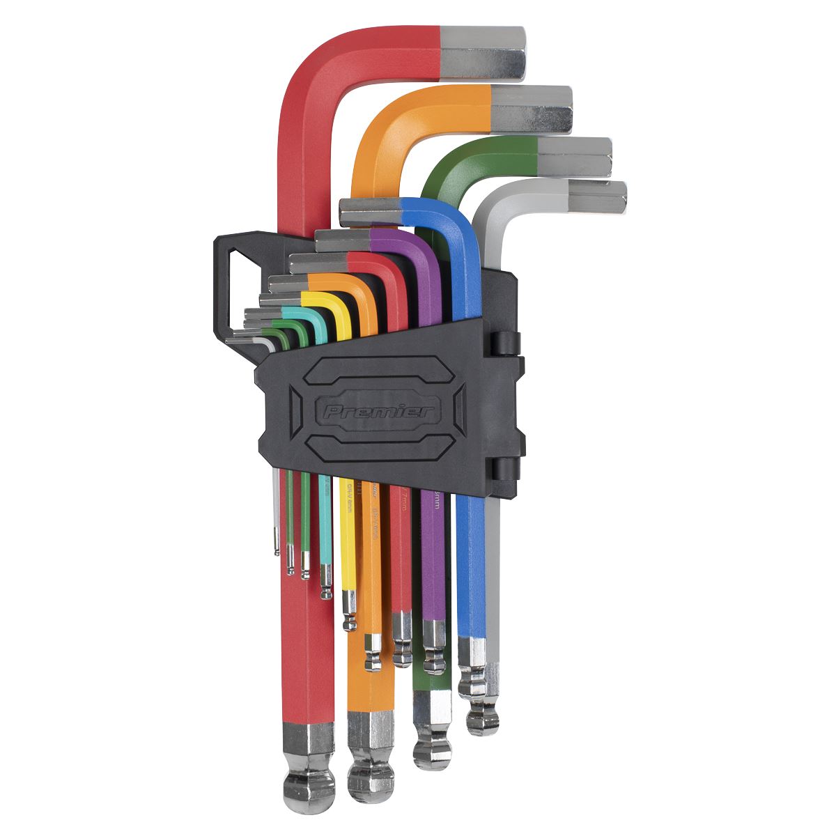 Sealey AK7192 Jumbo Ball-End Hex Key Set 13pc Colour-Coded Anti-Slip Sealey