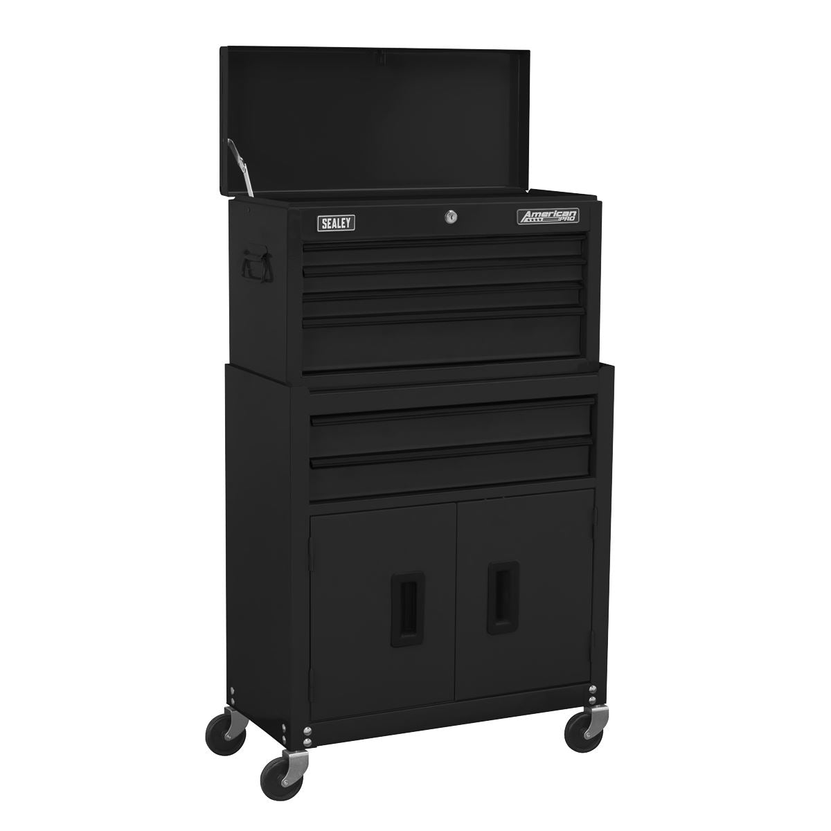 Sealey AP22BK Topchest & Rollcab Combination 6 Drawer with Ball-Bearing Slides - Black Sealey