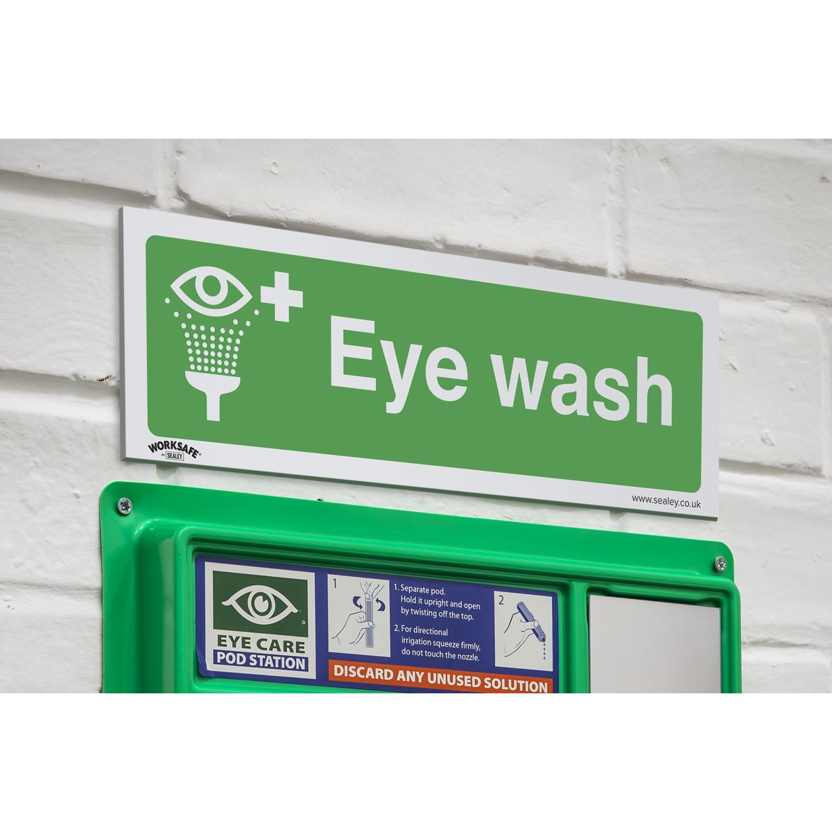 Sealey SS58P1 Safe Conditions Safety Sign - Eye Wash - Rigid Plastic Sealey