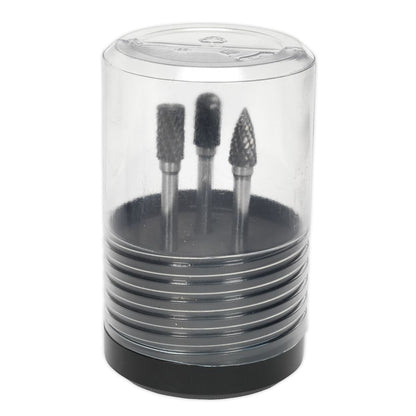 Sealey SDBK3 Tungsten Carbide Rotary Burr Set 3pc Sealey