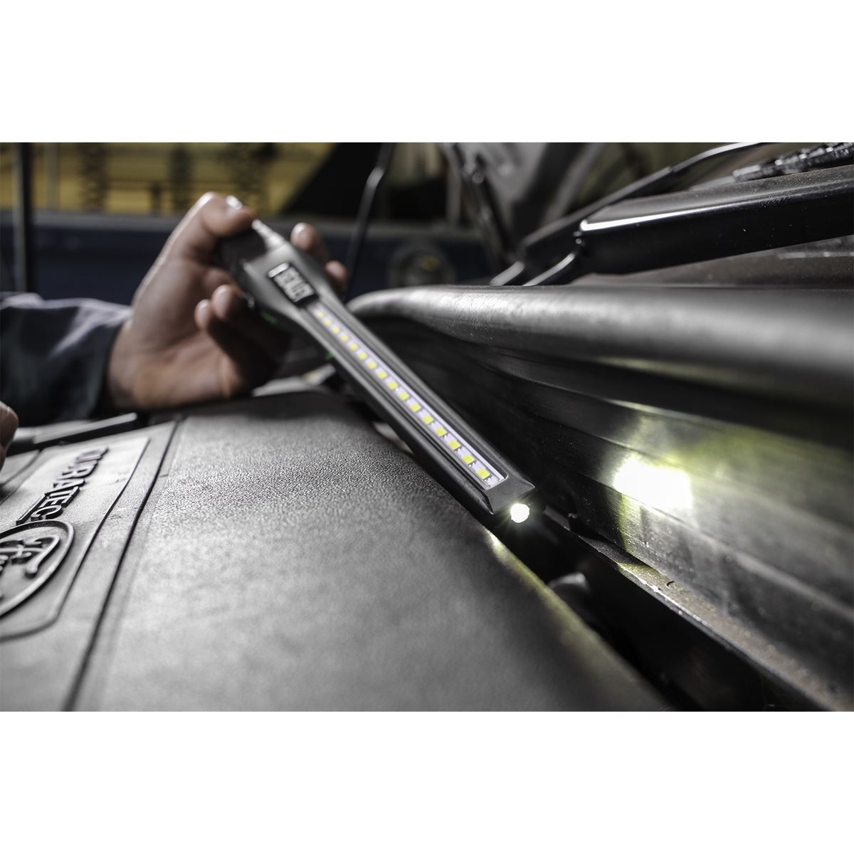 Sealey LED3604 Rechargeable 360° Slim Inspection Light 8W & 1W SMD LED Black Lithium-ion Sealey