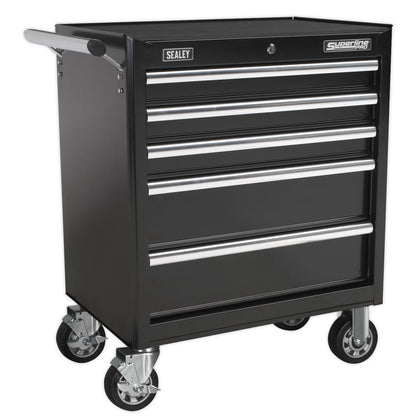 Sealey APCOMBOBBTK56 Topchest & Rollcab Combination 10 Drawer with Ball-Bearing Slides - Black with 148pc Tool Kit Sealey