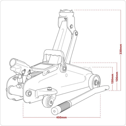 Sealey 1050CXHV Short Chassis Trolley Jack 2 Tonne - Green Sealey