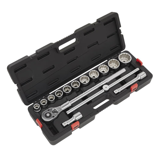 Sealey AK2583 Socket Set 3/4"Sq Drive 12-point WallDrive® 15pc Metric Sealey