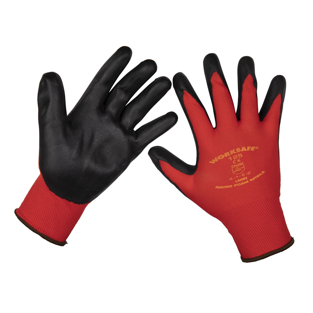 Sealey 9125L/B120 Flexi Grip Nitrile Palm Gloves (Large) - Pack of 120 Pairs Sealey
