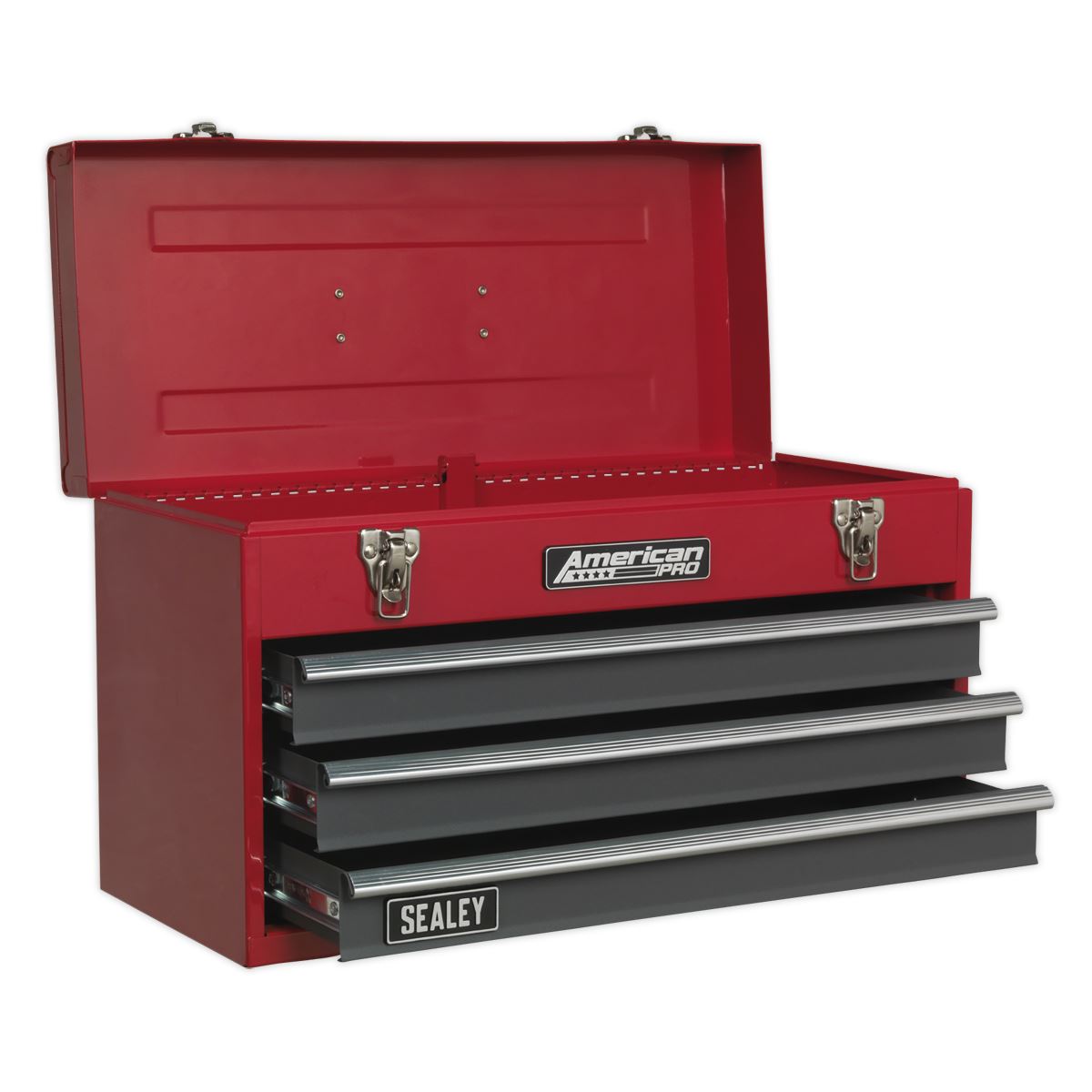 Sealey AP9243BB Tool Chest 3 Drawer Portable with Ball-Bearing Slides - Red/Grey Sealey