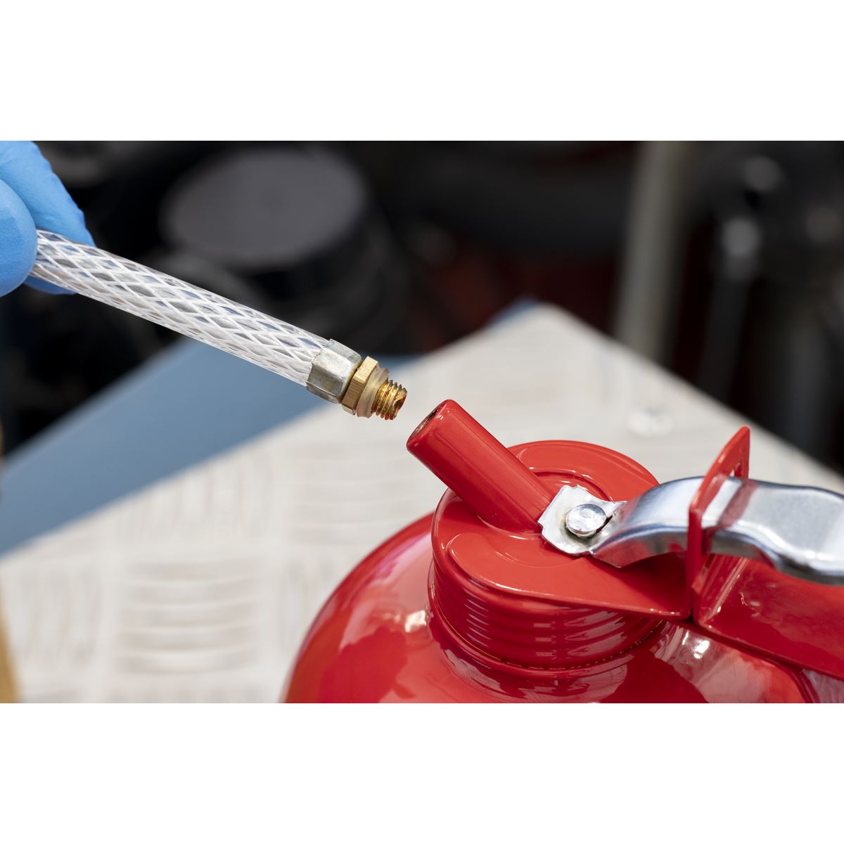 Sealey TP1000 Metal Oil Can Flexible Spout 1000ml Sealey