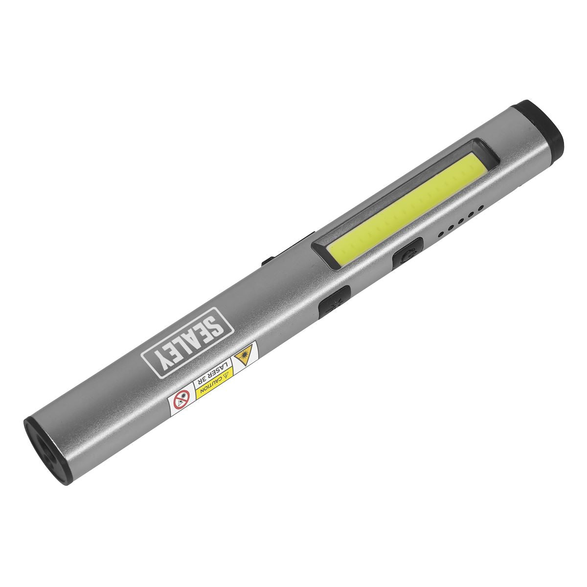 Sealey LED450UV Penlight Torch with UV 5W COB & 3W SMD LED with Laser Pointer Rechargeable Sealey