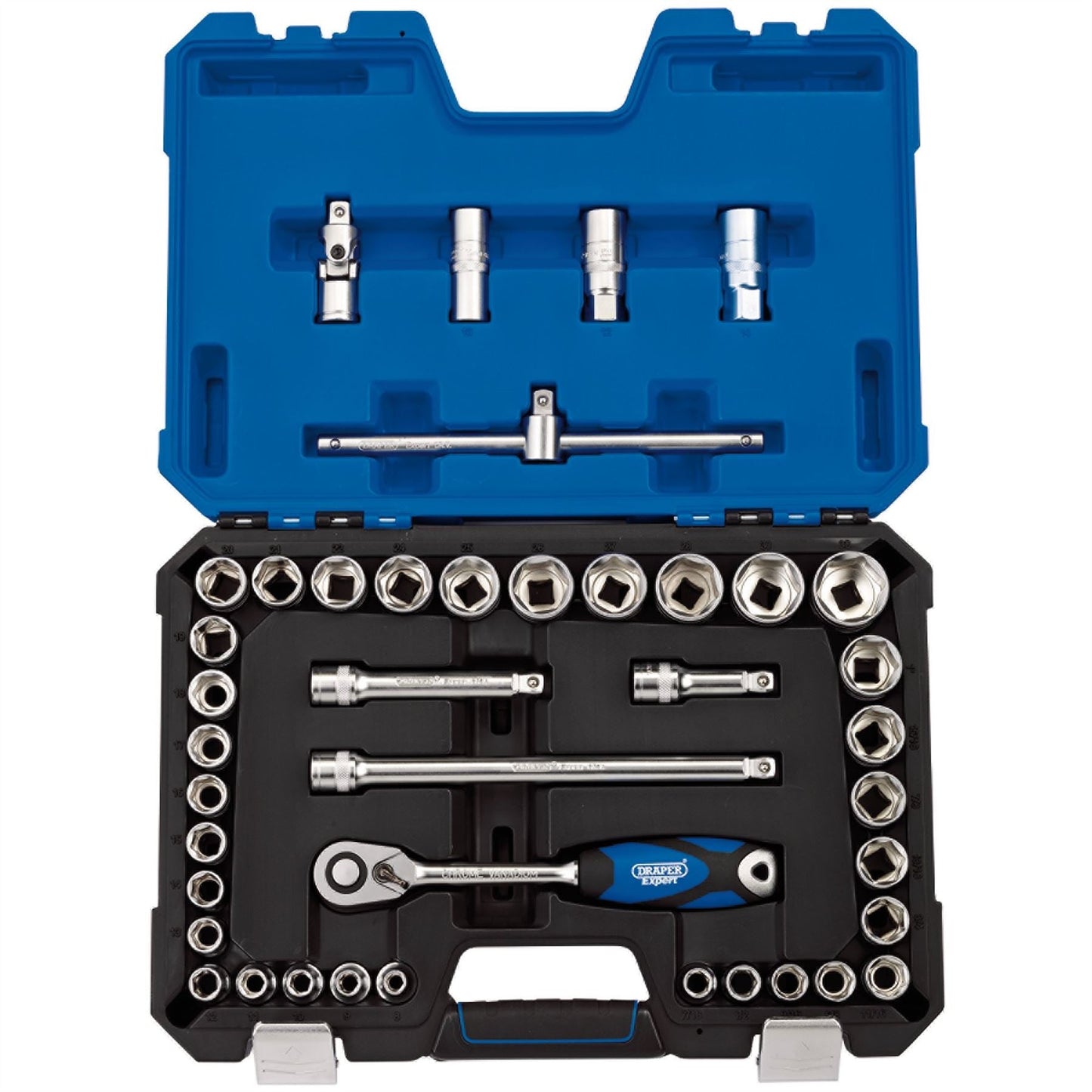 Draper 16453 Expert Combined MM/AF Socket Set 1/2" Sq. Dr. 41 Piece Draper