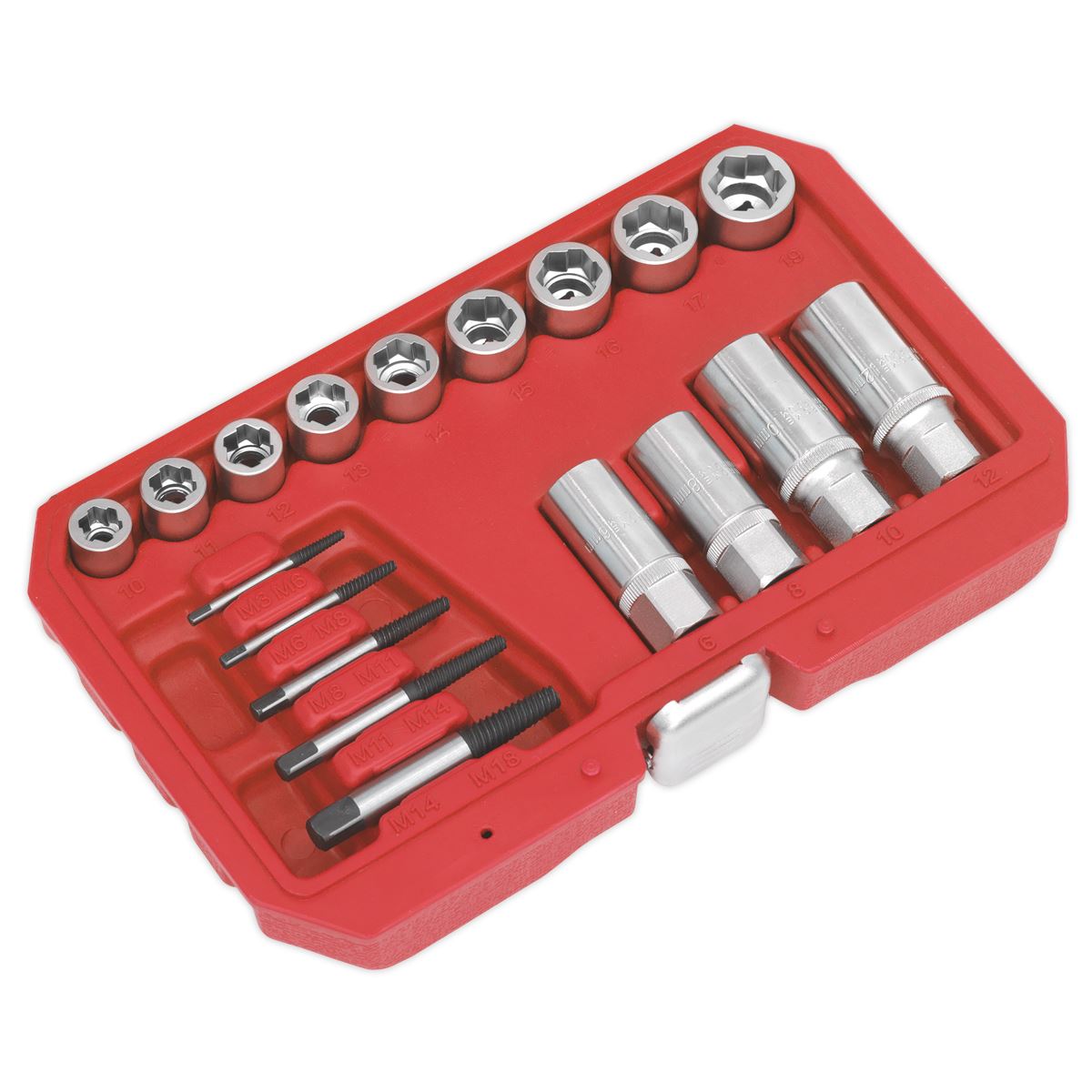 Sealey AK751 Bolt Stud & Screw Extractor Set 18pc Sealey