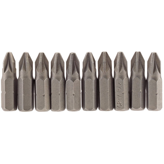 Draper 64048 PZ Type Insert Bit 1/4" Hex 25mm Long No.2 Pack of 10 Draper