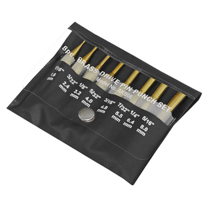 Sealey AKB08 Brass Pin Punch Set 8pc Sealey