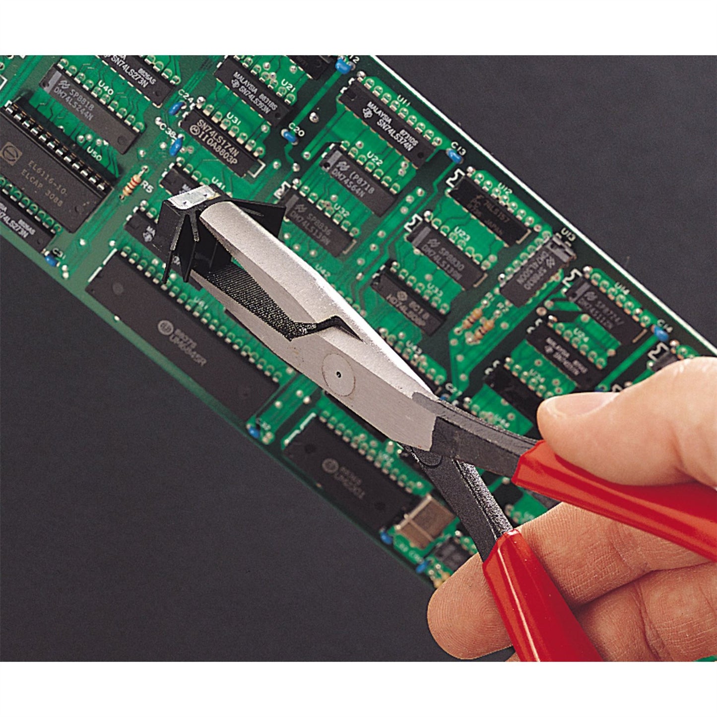 Knipex 56041 28 01 200 Long Reach Needle Nose Pliers plastic coated black atramentized 200mm Knipex