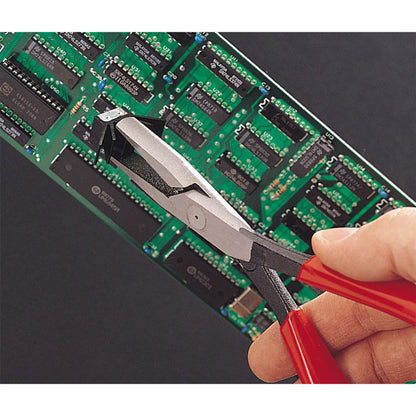 Knipex 56041 28 01 200 Long Reach Needle Nose Pliers plastic coated black atramentized 200mm Knipex