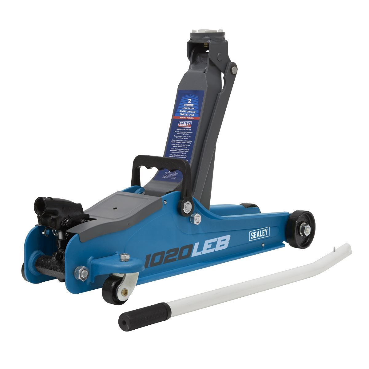 Sealey 1020LEB Low Profile Short Chassis Trolley Jack 2 Tonne - Blue Sealey
