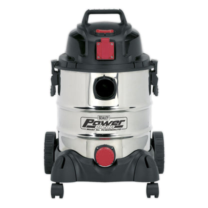Sealey PC200SDAUTO Vacuum Cleaner Industrial 20L 1400W/230V Stainless Drum Auto Start Sealey