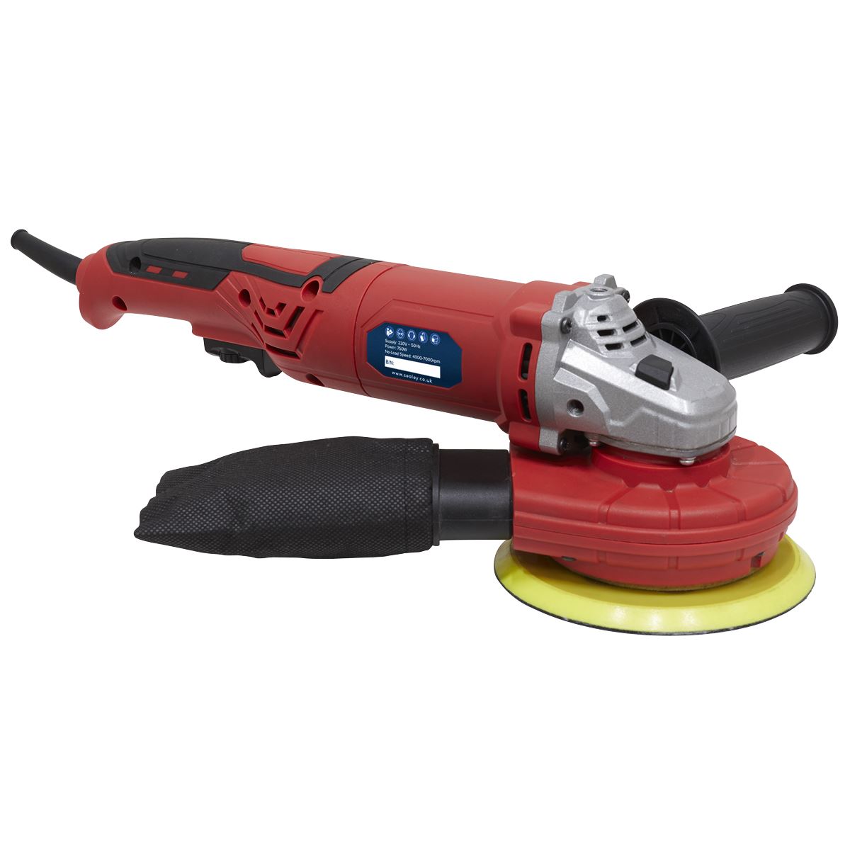 Sealey DAS151 Random Orbital Sander Variable Speed Dust-Free Ø150mm 750W/230V Sealey