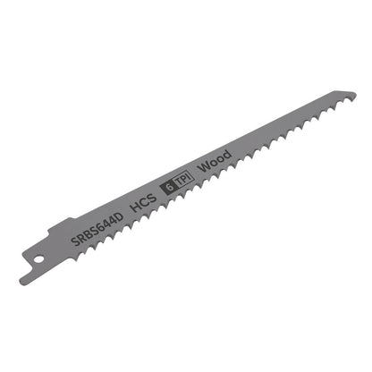 Sealey SRBS644D Reciprocating Saw Blade Clean Wood 150mm 6tpi - Pack of 5 Sealey