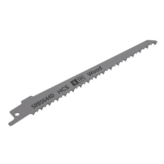 Sealey SRBS644D Reciprocating Saw Blade Clean Wood 150mm 6tpi - Pack of 5 Sealey
