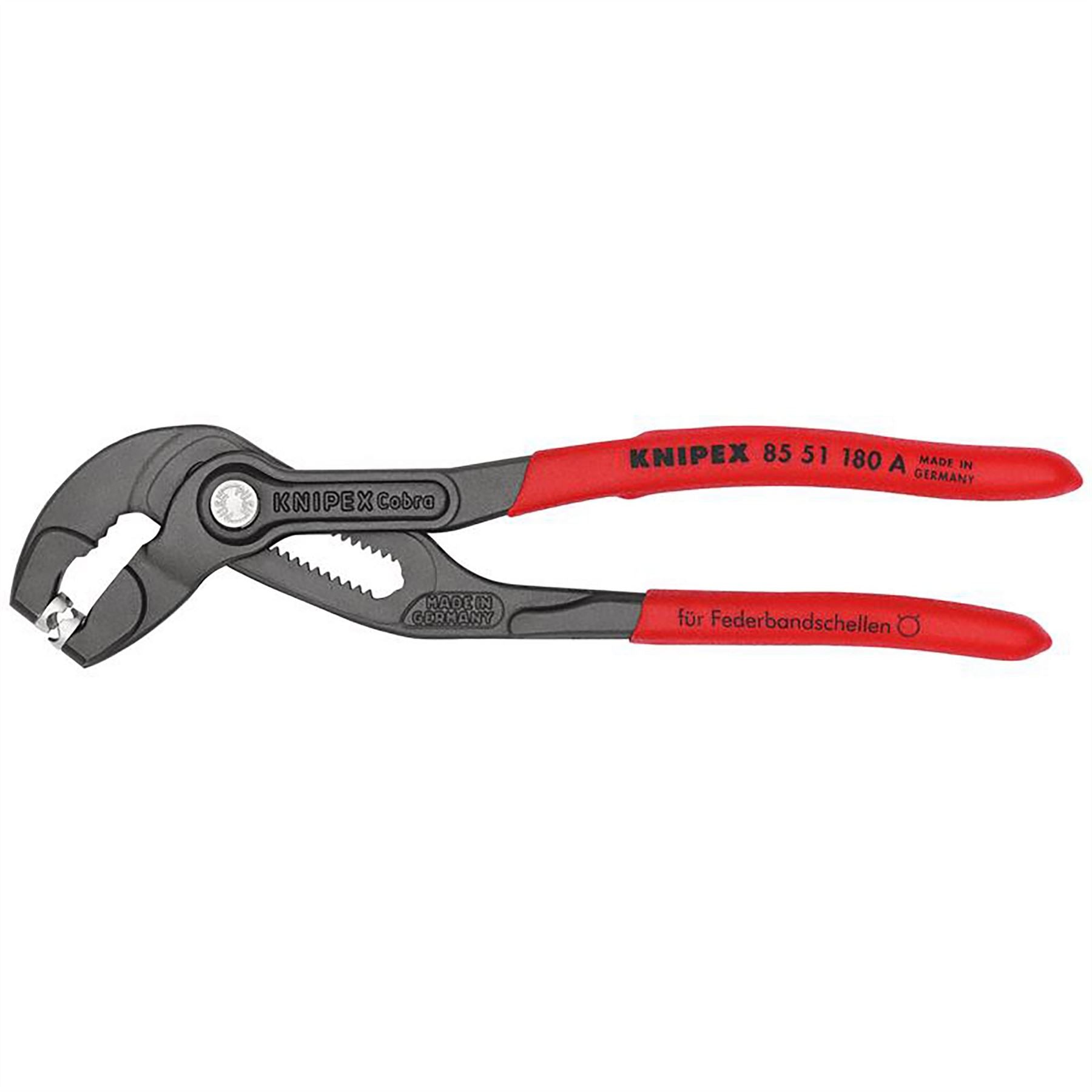 Knipex 79173 85 51 180 A SB Spring Hose Clamp Pliers with non-slip plastic coating grey atramentized 180mm Knipex