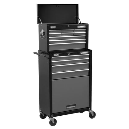 Sealey AP2513B Topchest & Rollcab Combination 13 Drawer with Ball-Bearing Slides - Black/Grey Sealey