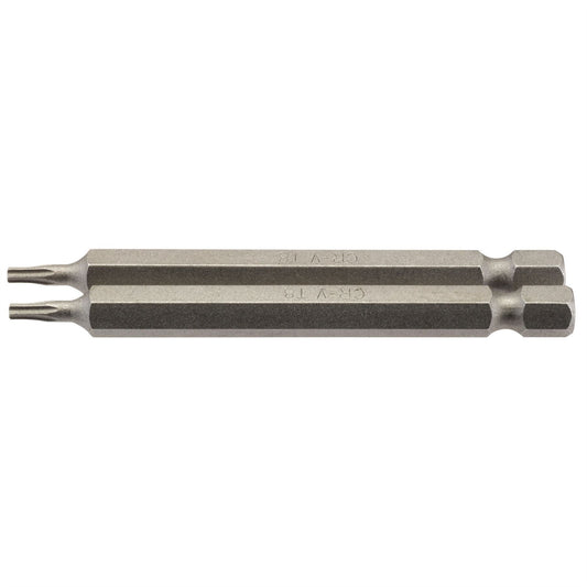 Draper 66830 TX-STAR® Insert Bit 1/4" Hex 75mm Long T8 Pack of 2 Draper