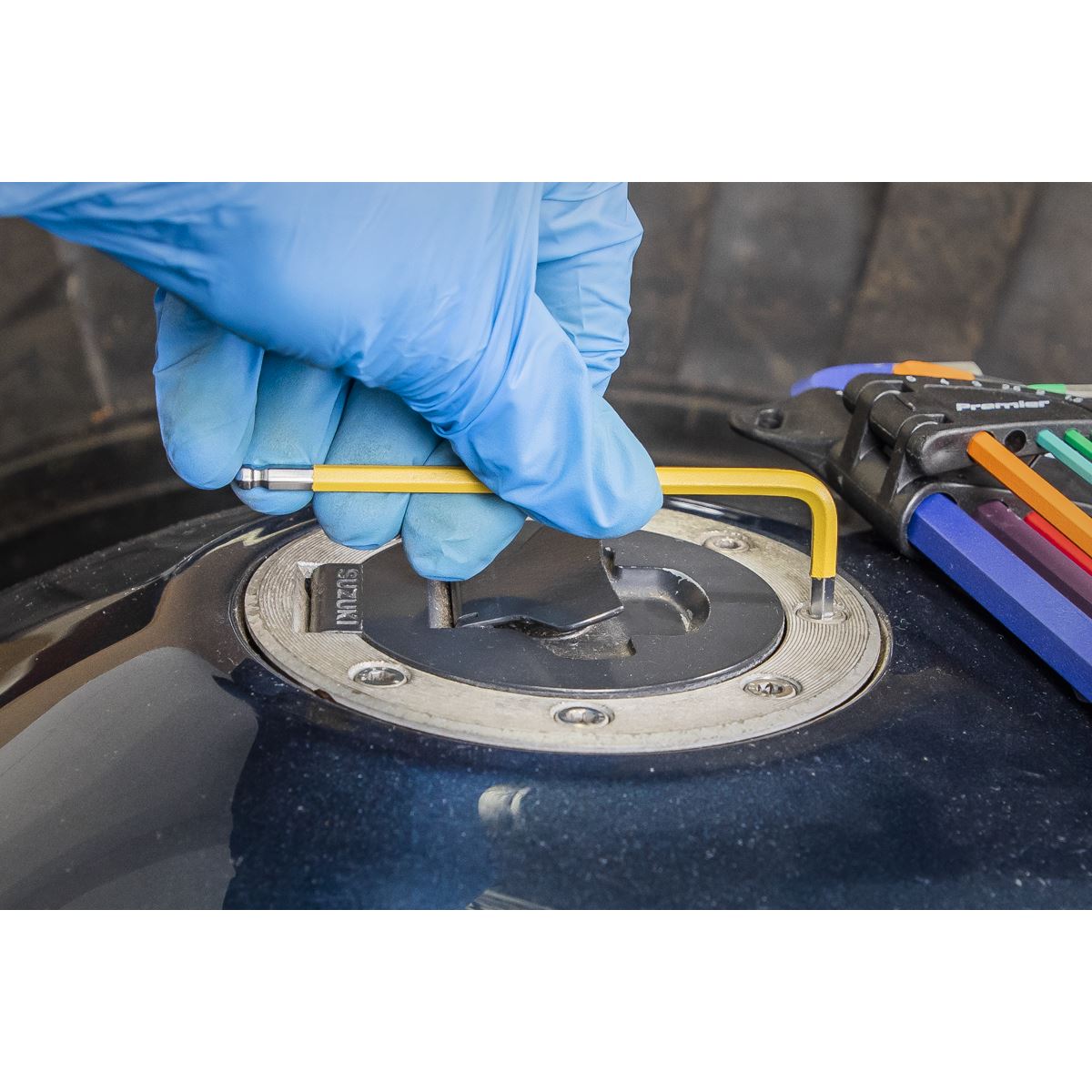 Sealey AK7190DB Ball-End Hex Key Set 9pc Colour-Coded Long Metric - Display Box of 10 Sealey