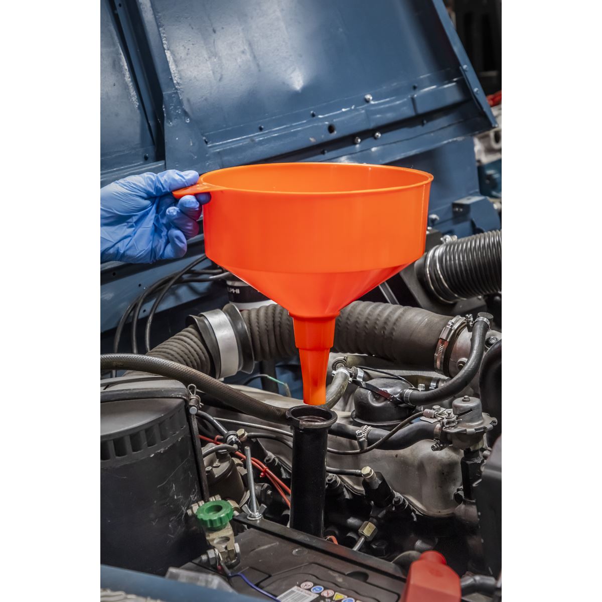 Sealey F3 Funnel Large Ø250mm Fixed Spout with Filter Sealey