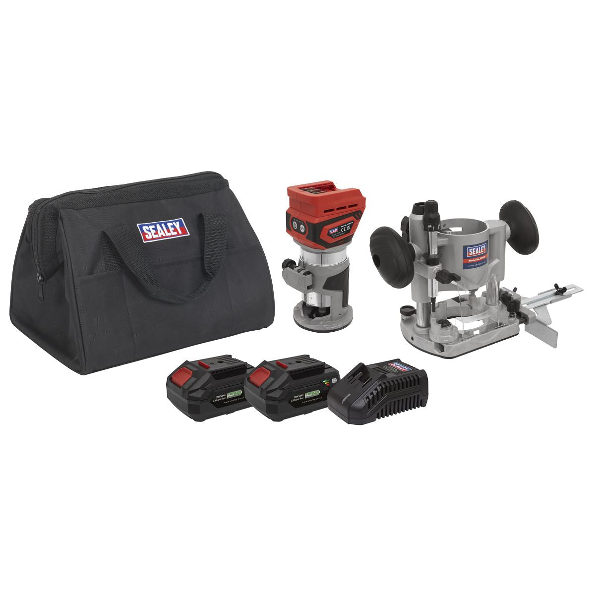Sealey CP20VTRKIT 20V SV20 Series Cordless Trimming Router Kit - 2 Batteries Sealey
