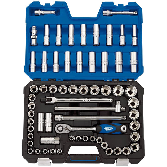 Draper 16456 Expert MM/AF Combined Socket Set 1/2" Sq. Dr. 63 Piece Draper